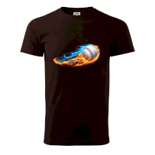 Letící baseballový míček v plamenech