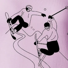 Lyžovanie - kreslené obrázok