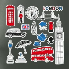 Velká Británie - kreslené ikonky