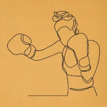 Žena boxerka jedným ťahom