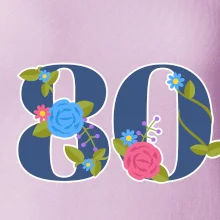 Kvetinové číslo kreslené - 80