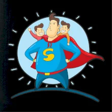 Otec superman - chlapec a chlapec Otec superman - chlapec a chlapec
