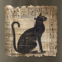 Egyptské hieroglyfy mačka