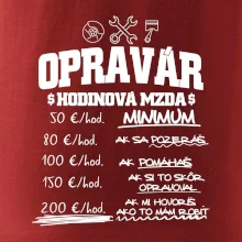 Hodinová mzda - opravár
