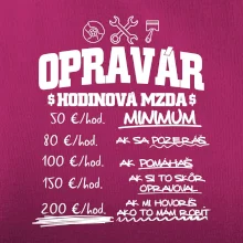 Hodinová mzda - opravár
