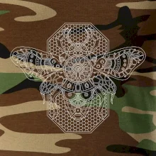 Steampunk včela čiernobiela