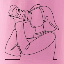 Fotografka stojaca jedným ťahom