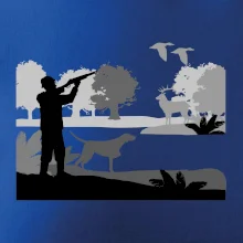 Lovec a stavač v lese