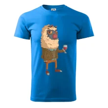 Alpaka s vínom muž