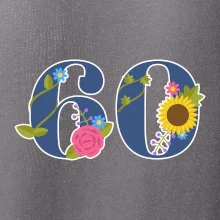 Kvetinové číslo kreslené - 60