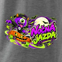 Nočná jazda - fialová príšerka na skateboarde