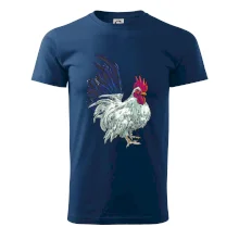 Kohút kreslený biely