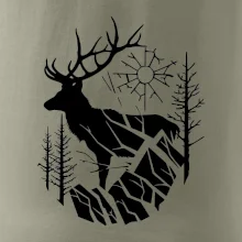 Jeleň v lese krivky