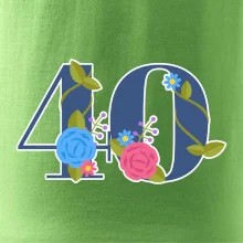 Kvetinové číslo kreslené - 40