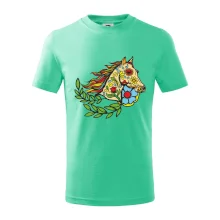 Kôň farebný s listami