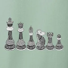 Šachové figúrky v rade - kreslené