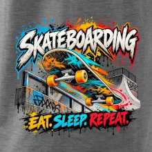 Skateboard ve street stylu eat sleep repeat