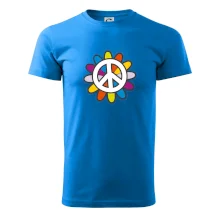 Peace symbol s kreslenou kvetinou