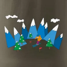 Lyžiar a farebné hory