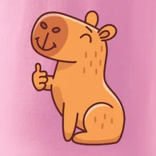 Kapybara s palcom hore