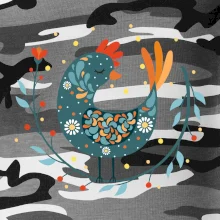 Folklór - sliepky s margarétkami