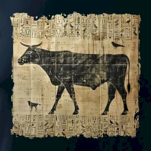 Egyptské hieroglyfy krava