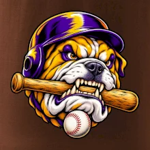 Baseballový buldok s pálkou