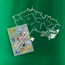 Tričko s mapou + ZOO nažehlovačky