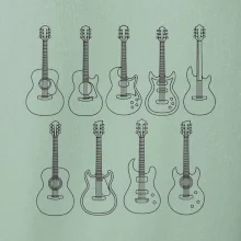 Typy gitár čiernej kresby