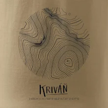 Kriváň - vrstevnice v kruhu