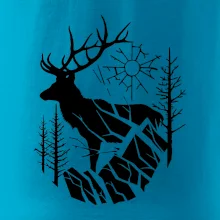 Jeleň v lese krivky