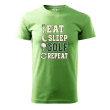 Eat sleep golf repeat typografie