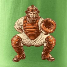 Baseballový catcher retro rytina