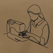 Krajčírka a šijací stroj jedným ťahom