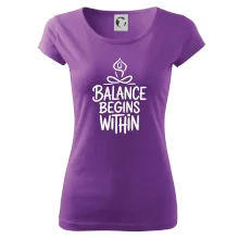 Balance begins within nápis