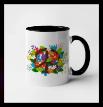 Peace symbol prerastený kvetinami