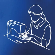 Krajčírka a šijací stroj jedným ťahom Krajčírka a šijací stroj jedným ťahom