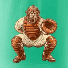Baseballový catcher retro rytina