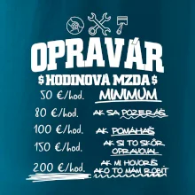Hodinová mzda - opravár Hodinová mzda - opravár