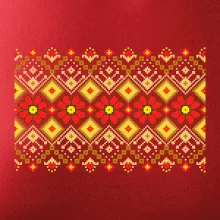 Ukrajinský vzor - Červené kvety