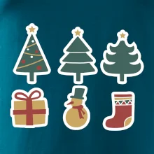 Vianočná sada - stromčeky a darčeky