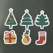 Vianočná sada - stromčeky a darčeky