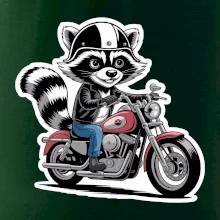 Mýval na motorke kreslený