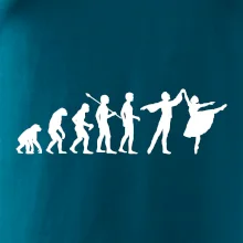 Evolúcia tanec - muž a žena so sukňou