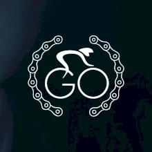 Logo cyklistu a reťaz