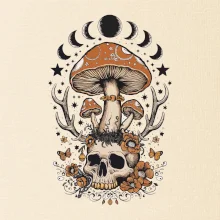 Goblincore magical mushroom