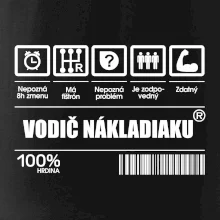 Čiarový kód - Vodič nákladiaku