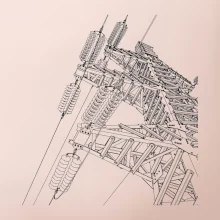 Nákres stožiara vysokého napätia