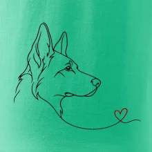 Vlčák a srdce - minimalistická linka