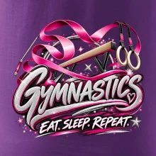 Gymnastická stuha a kruhy eat sleep repeat